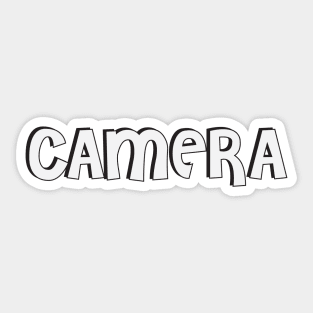 Film Crew On Set - Camera - White Text - Front Sticker